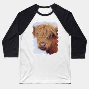 Highland Cow Painting Baseball T-Shirt